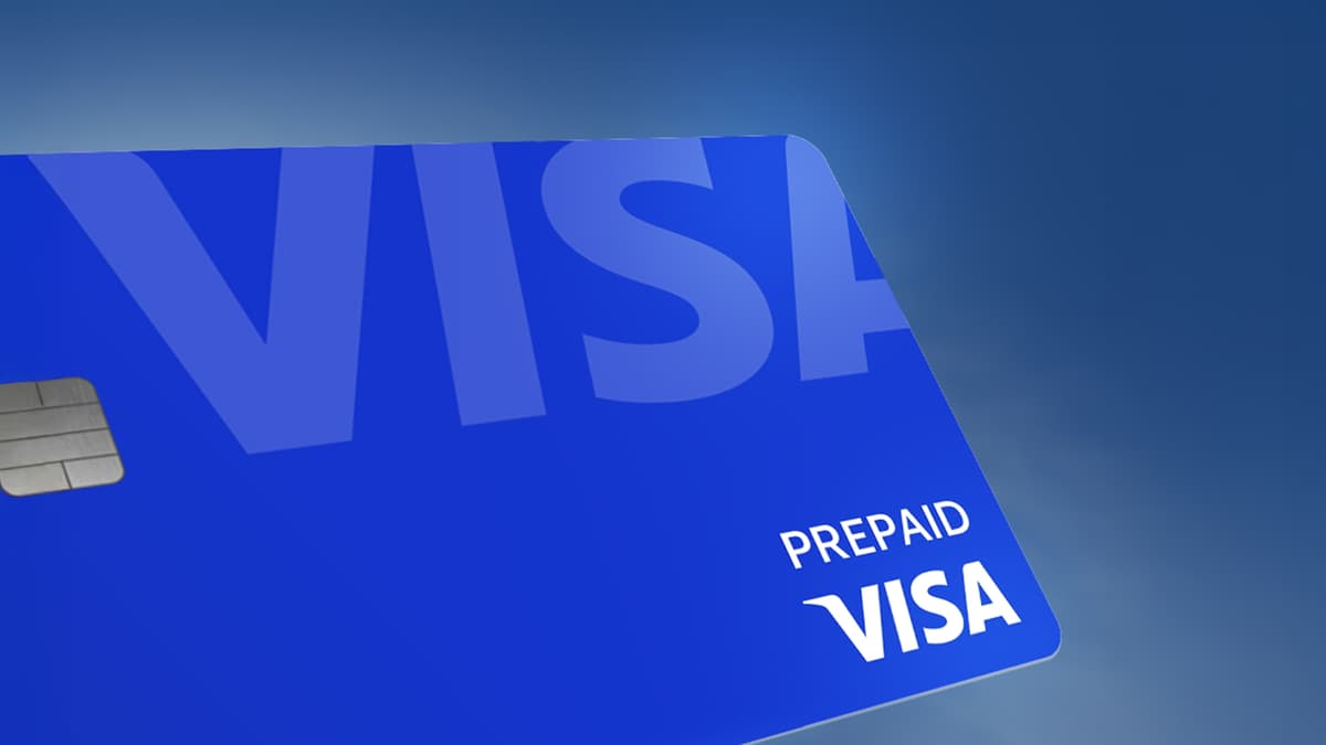 Illustration of a Visa prepaid card