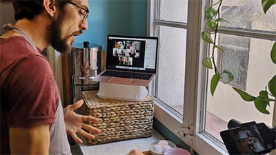 Man doing live steaming on the internet