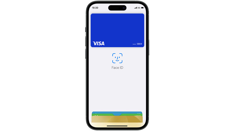 Visa card added to iPhone