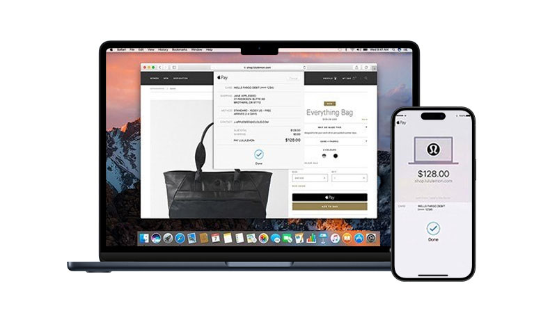 Purchase with a Visa card and Mac Book
