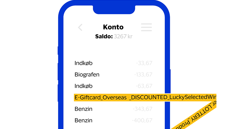 icon of phone with yellow ticker tape on