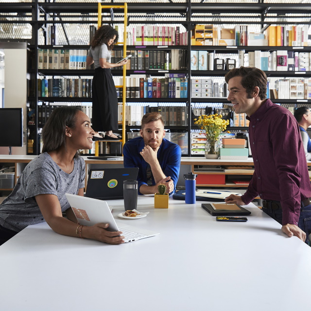 Visa employees working together